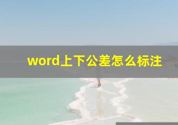 word上下公差怎么标注