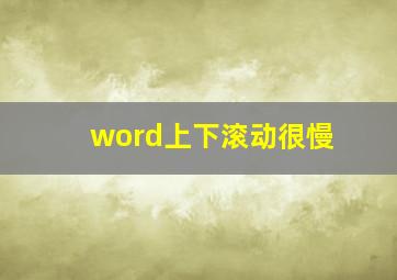 word上下滚动很慢