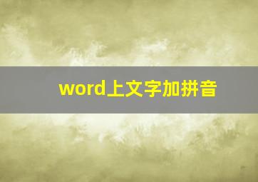 word上文字加拼音