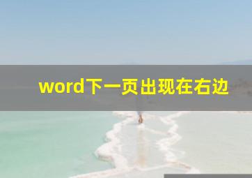 word下一页出现在右边