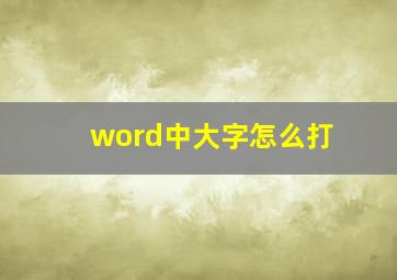 word中大字怎么打