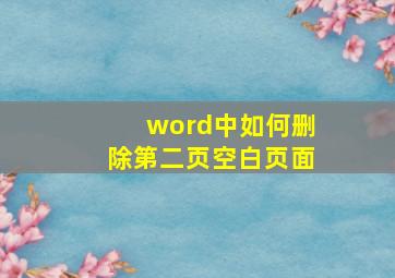 word中如何删除第二页空白页面