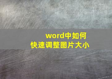 word中如何快速调整图片大小