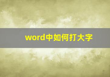 word中如何打大字