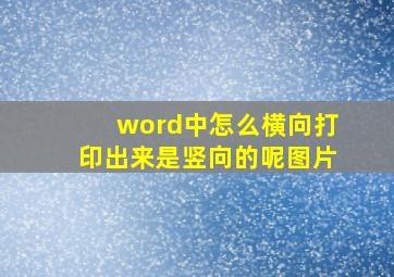 word中怎么横向打印出来是竖向的呢图片