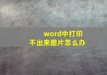 word中打印不出来图片怎么办