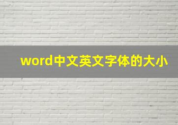 word中文英文字体的大小