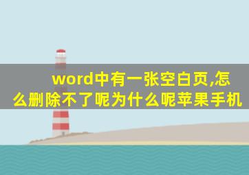 word中有一张空白页,怎么删除不了呢为什么呢苹果手机