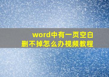 word中有一页空白删不掉怎么办视频教程