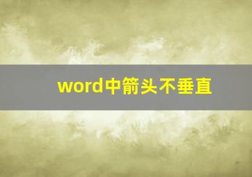 word中箭头不垂直