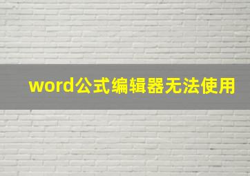 word公式编辑器无法使用