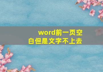 word前一页空白但是文字不上去