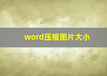 word压缩图片大小