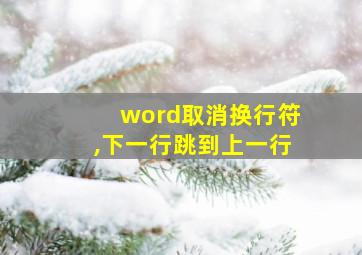 word取消换行符,下一行跳到上一行