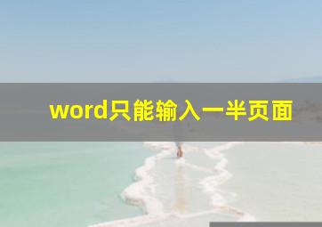 word只能输入一半页面