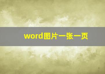 word图片一张一页