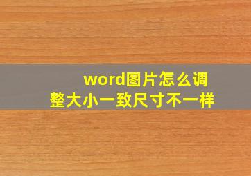 word图片怎么调整大小一致尺寸不一样