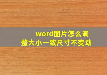 word图片怎么调整大小一致尺寸不变动