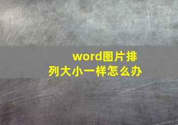 word图片排列大小一样怎么办