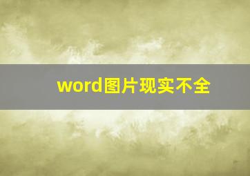 word图片现实不全