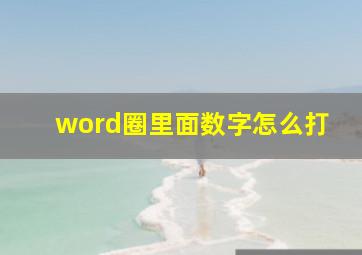 word圈里面数字怎么打