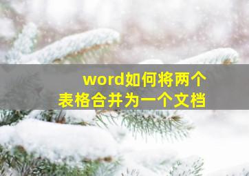 word如何将两个表格合并为一个文档