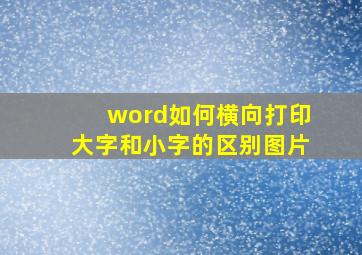 word如何横向打印大字和小字的区别图片