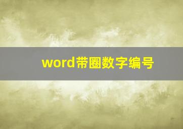 word带圈数字编号