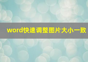 word快速调整图片大小一致