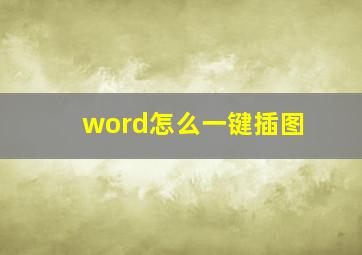 word怎么一键插图