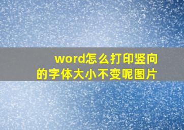 word怎么打印竖向的字体大小不变呢图片