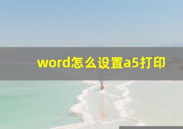 word怎么设置a5打印