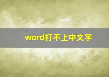 word打不上中文字