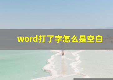 word打了字怎么是空白