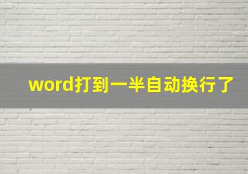 word打到一半自动换行了