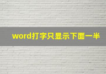 word打字只显示下面一半