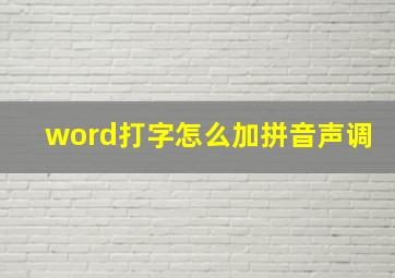 word打字怎么加拼音声调