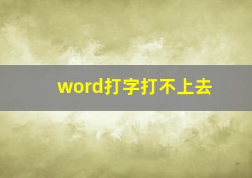 word打字打不上去