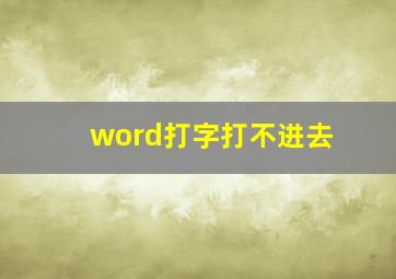 word打字打不进去