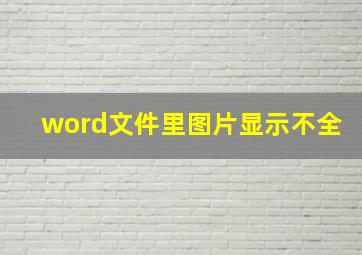 word文件里图片显示不全