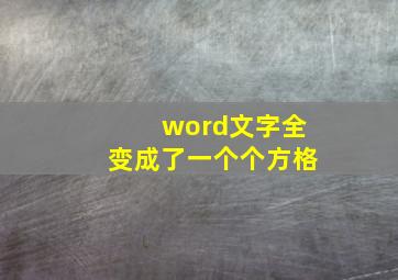 word文字全变成了一个个方格