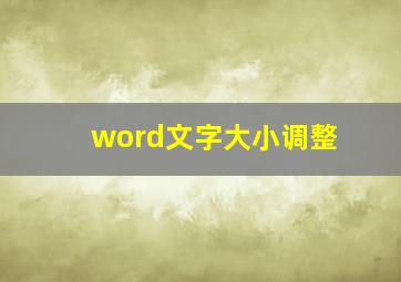 word文字大小调整