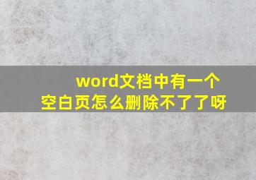 word文档中有一个空白页怎么删除不了了呀