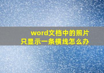 word文档中的照片只显示一条横线怎么办