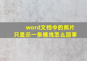 word文档中的照片只显示一条横线怎么回事