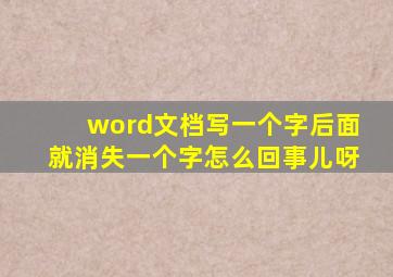 word文档写一个字后面就消失一个字怎么回事儿呀