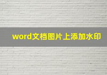 word文档图片上添加水印