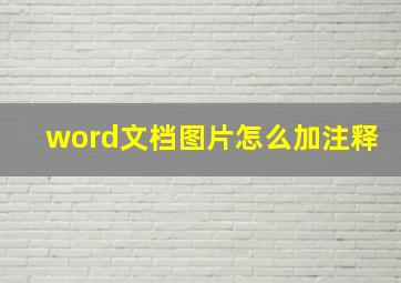 word文档图片怎么加注释