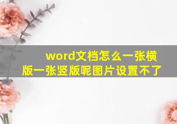 word文档怎么一张横版一张竖版呢图片设置不了