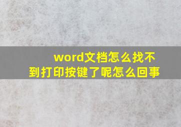 word文档怎么找不到打印按键了呢怎么回事